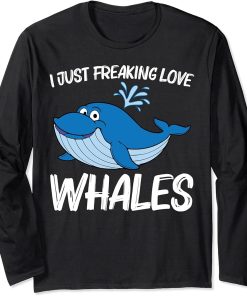 Funny Whale Art For Men Women Orca Narwhal Blue Whales Long Sleeve T-Shirt