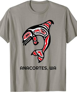 Anacortes, Washington PNW Native American Orca Killer Whale T-Shirt