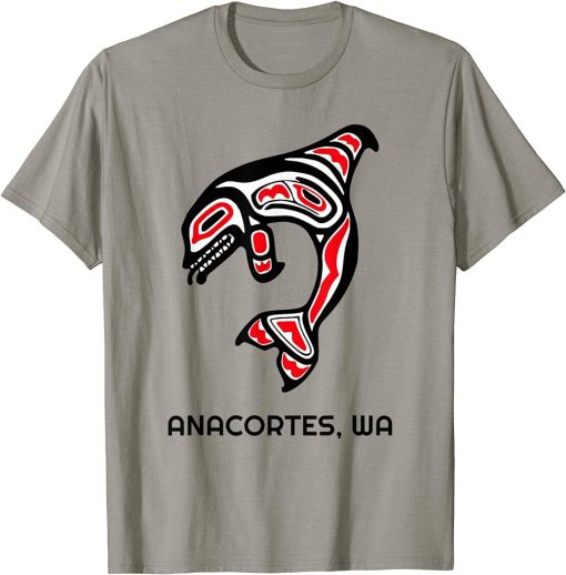 Anacortes, Washington PNW Native American Orca Killer Whale T-Shirt
