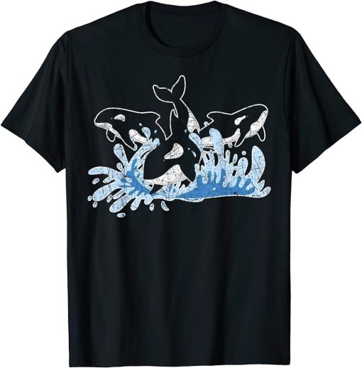 Ocean Animal Cute Orcas Sea Waves Aquarium Whale Orca T-Shirt