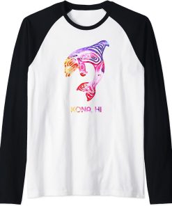 Tribal Kona Orca Killer Whale Indigenous Native Raglan Baseball Tee